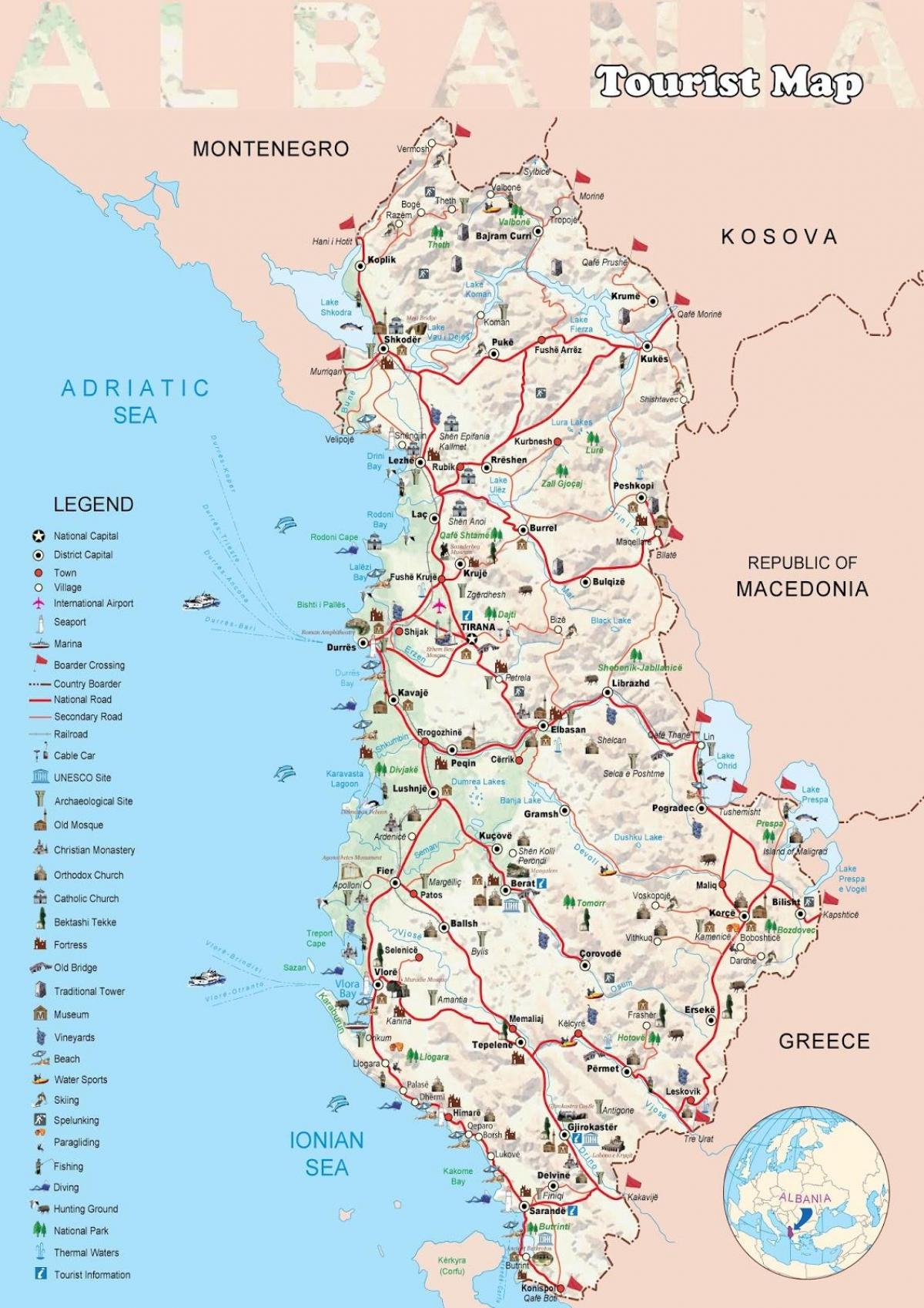 дерми mapie Albanii