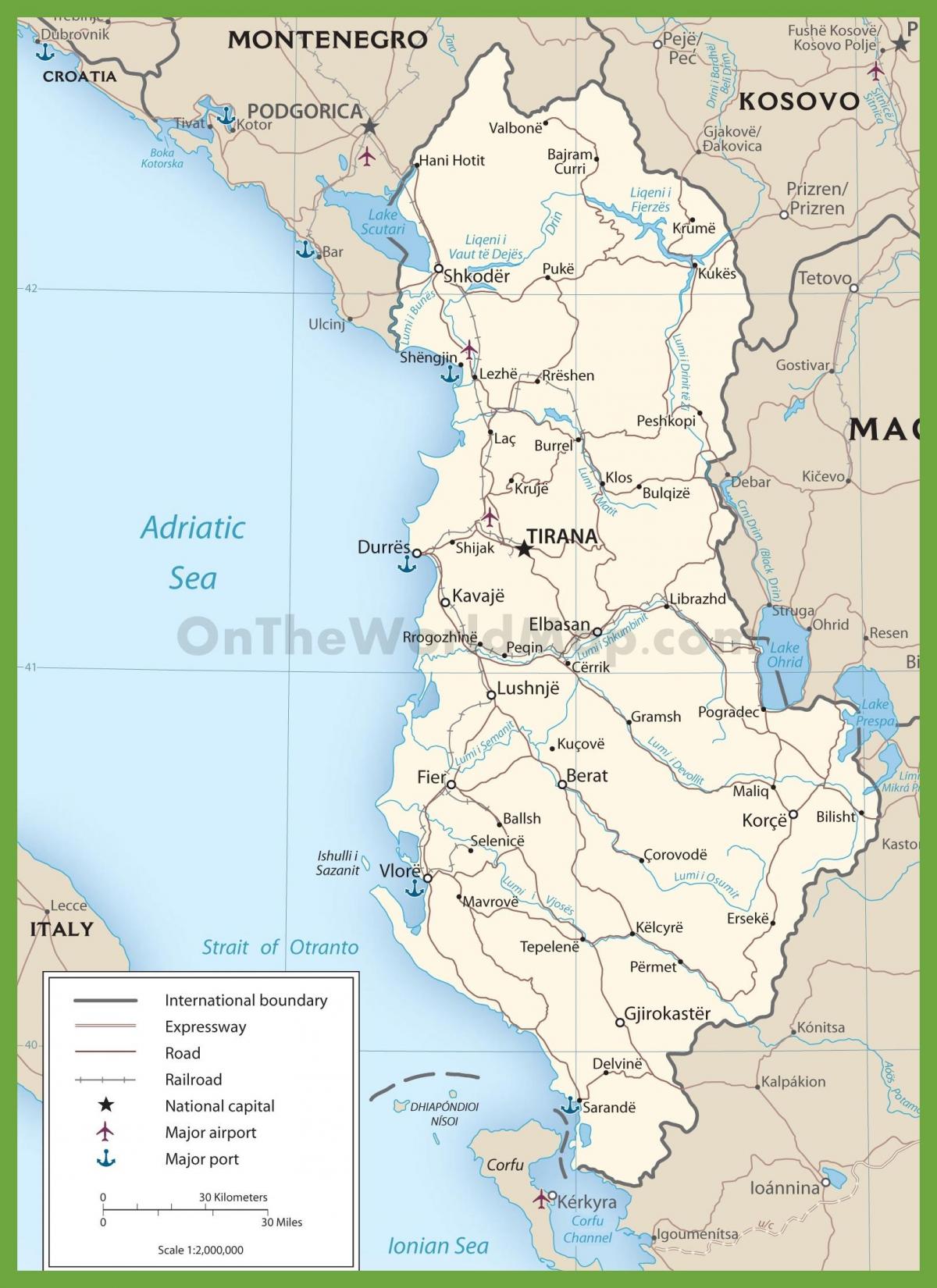 Albania drogach mapie