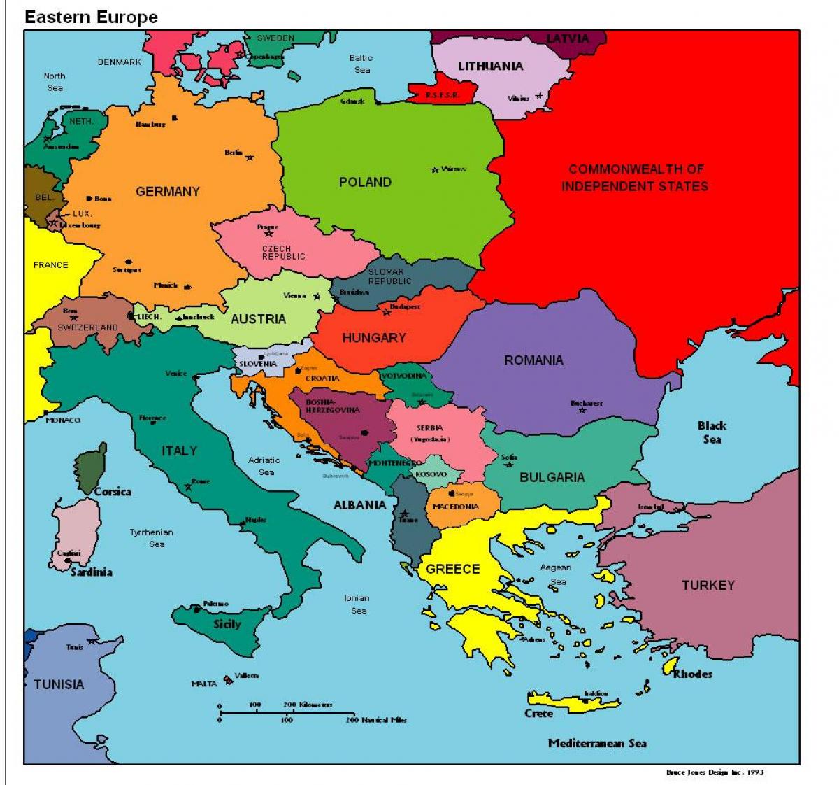 na mapie Europy Albania
