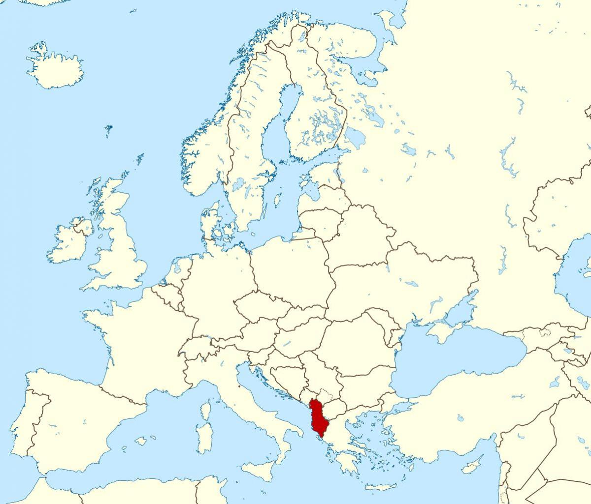 mapa Albanii lokalizacja na świat
