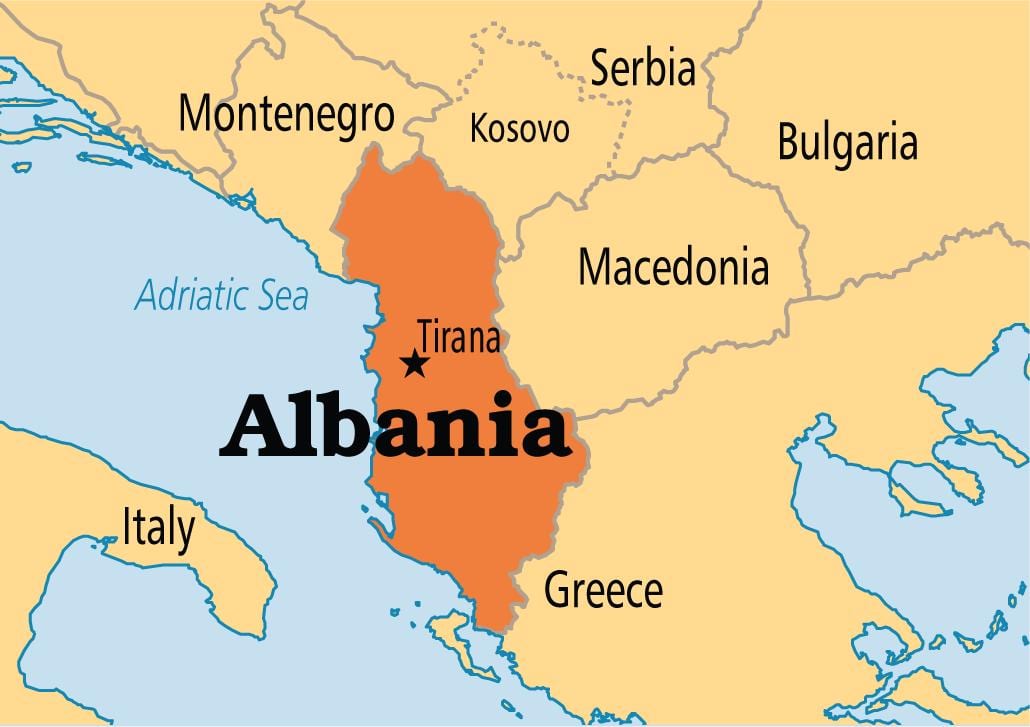 Albania mapa kraju