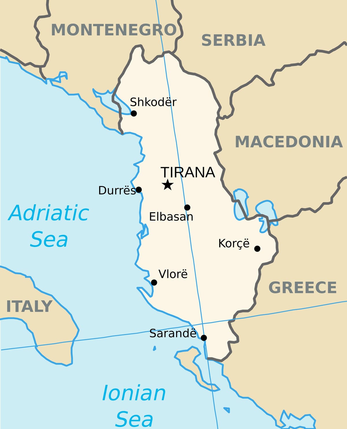 mapa saranda Albania