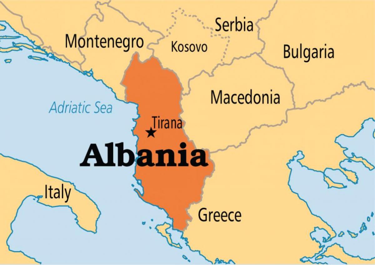 mapa tirana Albania