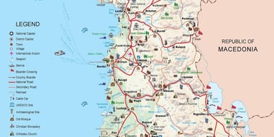 Дерми mapie Albanii