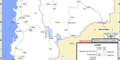 Albańskie koleje mapa
